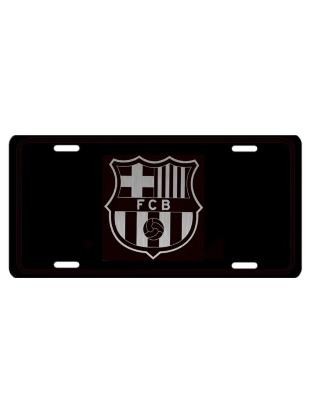 FC Barcelona football club on Black Metal Aluminum License Plate